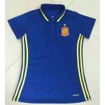 Spain National Team 2016 Euro Blue Women's Soccer POLO Shirt