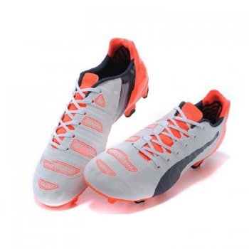 Football Shoes White-Orange evoPOWER 1.2 FG Shoes Cleats [C598]