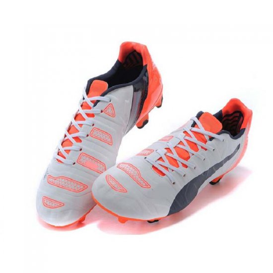 Football Shoes White-Orange evoPOWER 1.2 FG Shoes Cleats - Click Image to Close