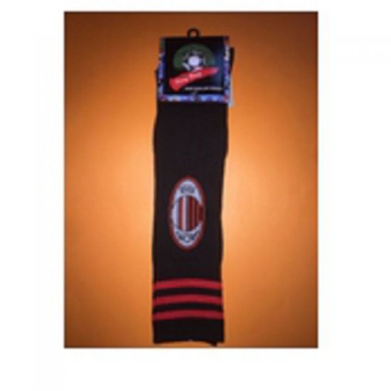 2015-16 Season AC Milan Black Kids Soccer Socks - Click Image to Close