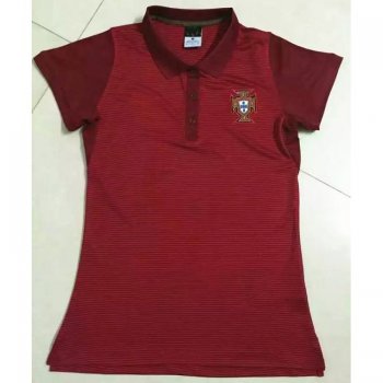 Portugal National Team 2016 Euro Red Women's Soccer POLO Shirt [F571]