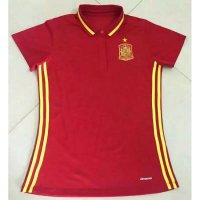 Spain National Team 2016 Euro Red Women's Soccer POLO Shirt