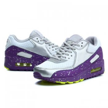 Sport Shoes White-Purple AIR MAX 90 Boots Cleats [C630]