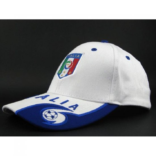 Italian National Team Soccer Cap White - Click Image to Close