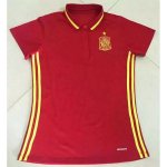 Spain National Team 2016 Euro Red Women's Soccer POLO Shirt